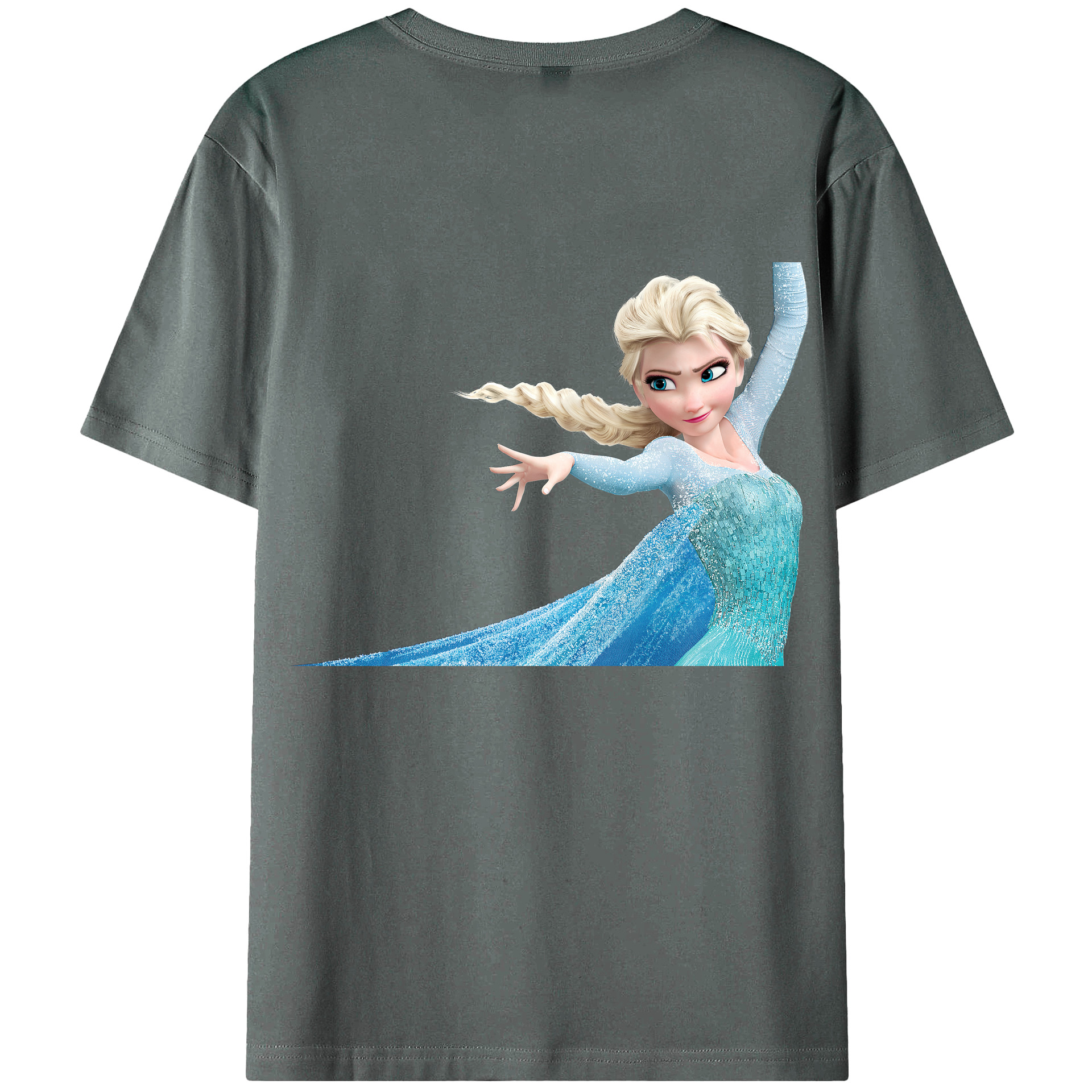 （画像用） アナと雪の女王 アンナ エルサ Frozen Anna Elsa 綿100％ メンズ半袖Tシャツ（バックプリント） 通気性